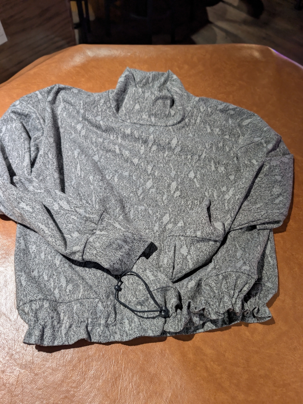 Kyodan Outdoor Gray Snakeskin Mock Neck Pullover Fleece Sweatshirt - Size M